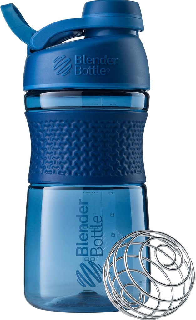 BlenderBattle 20-once zwarte en marine eiwit Shaker flessen met BlenderBall Wire Whisk