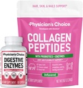 KEUZE van de arts - Volledige Gut Health Bundle: Collageen Peptides Powder + Digestieve Enzymen 60ct voor Digestieve Comfort, Workout Herstel, & Huid, Nagels, en Gezamenlijke Ondersteuning