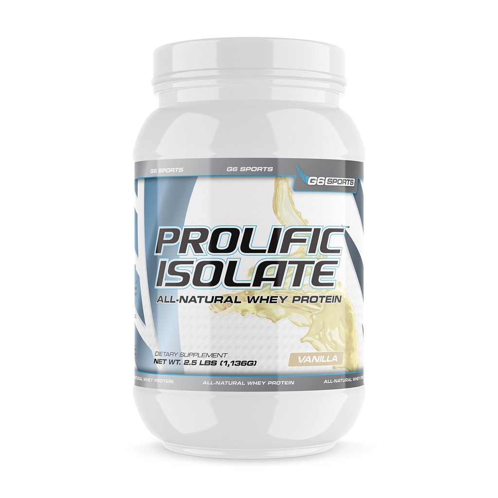 G6 Sportvoeding Prolific Isolate All Natural Wei Protein Isolate (Glutenvrij, Lactosevrij, Sojavrij, Stevia Gezoet, 25g Proteïne, 100 Calorieën) 