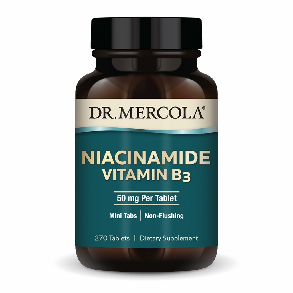 Dr. Mercola Niacinamide Vitamin B3, 50 mg, 270 Tablets (90 Servings)