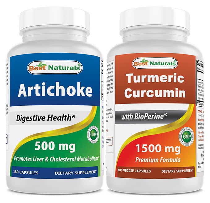 Artichoke Extract 10000 mg & Kurkuma Curcumine 1500mg/Serven met Bioperine