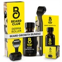 Beard Club Premium Derma roller & baard groei olie - Microneedling roller met 540 Titanium Micronezen voor gezicht, lichaam en scalp - baard roller met sandelhout & Cedar baard olie