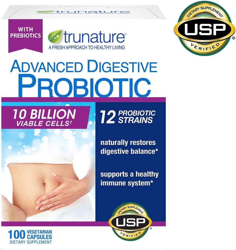 Trunature Advanced Digestief Probiotic, 100 Capsules (3 Pack)