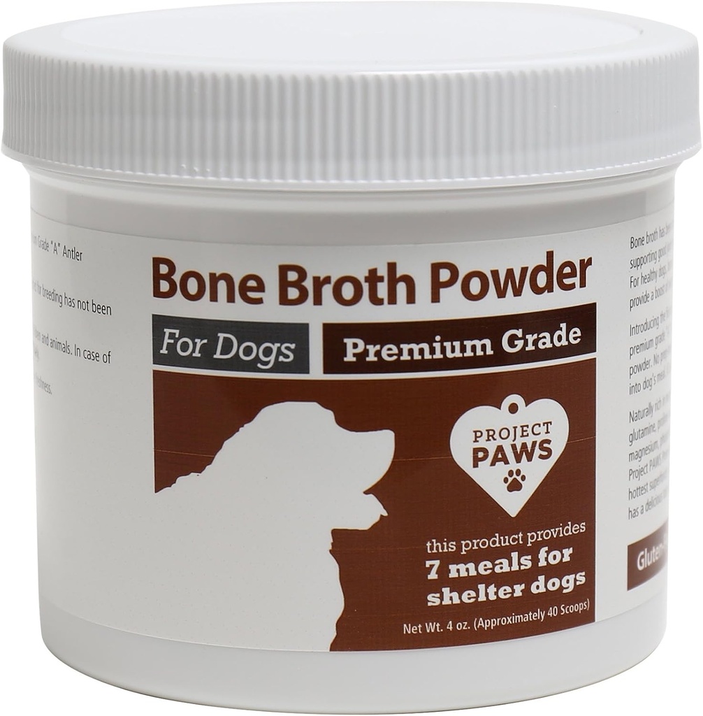 Bone Broth voor honden met verpoederde Elk Antler en Bone - Collageen en Mineral Rich Food Topper voor honden - Whole Food Superfood Powder Multivitamine voor honden - 4 oz
