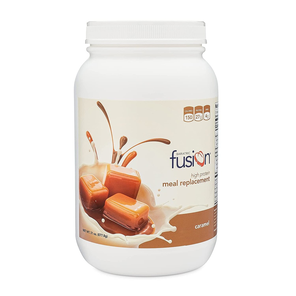 Bariatrische Fusion Caramel Maaltijd Vervanging 27g Proteïne Poeder, 21 Serving Tub voor Bariatrische Chirurgie Patiënten Inclusief Gastric Bypass en Sleeve Gastrectomie - Geen Gluten, Aspartaam of Suiker