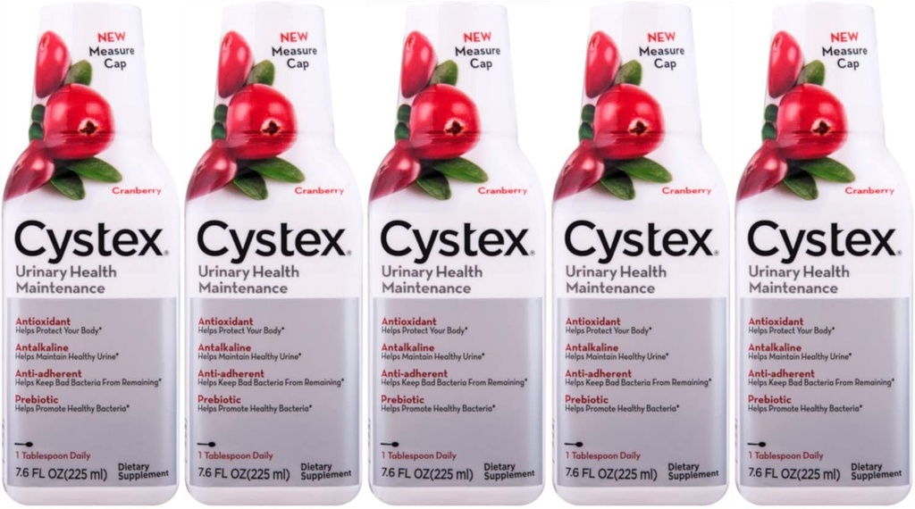 Cytex UTI Prebiotic Cranberry Liquid, Urinaire Tract Ondersteuning met D-Mannose, Vitamine C, en Bromelain, 7.6 FL OZ (verpakking van 5)