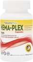 NaturesPlus Hema-Plex ijzer - 60 snelwerkende capsules - 85 mg gecheleerd ijzer + vitamine C & bioflavonoïden voor gezonde rode bloedcellen - veganistisch, glutenvrij - 30 porties
