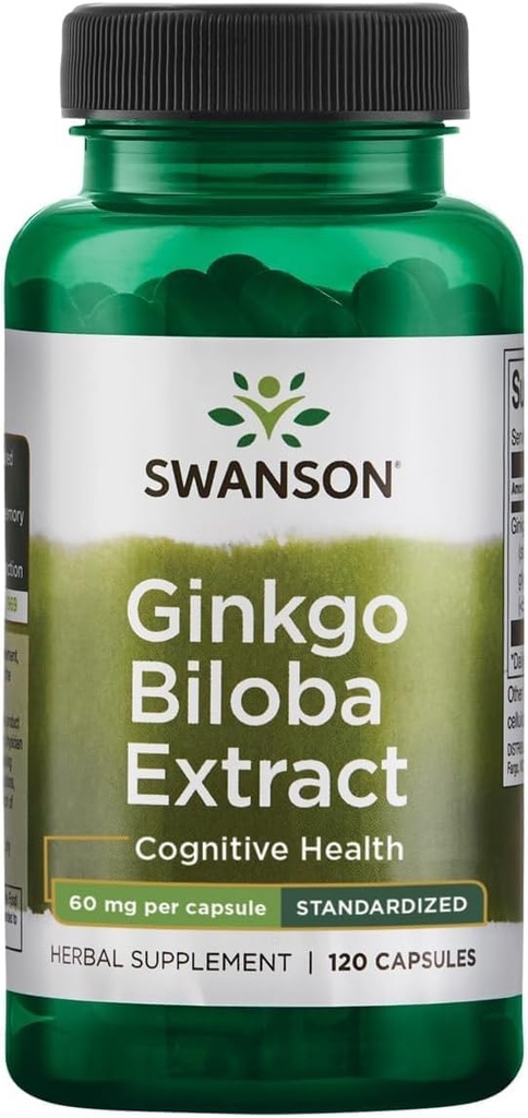 Swanson Ginkgo Biloba Extract 24% 60 Milligrammen 120 Capsules