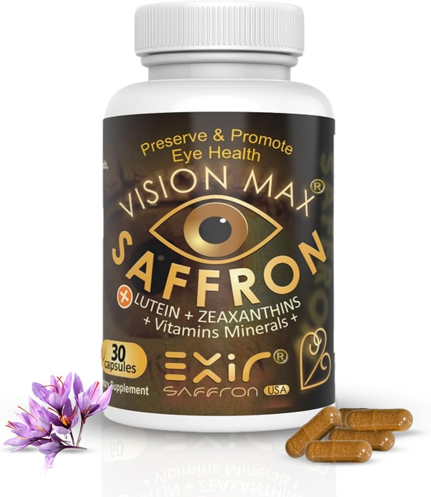 Saffraan, Zeaxanthine, Luteïne Nutritional Eye Supplement - Verbeter Ooggezondheid, 30 capsules