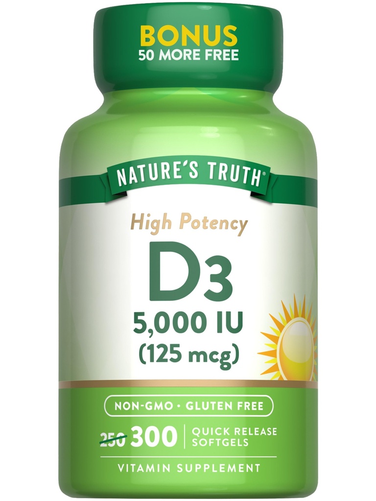 De waarheid van de natuur Vitamine D3 5000 IE (125 mcg) 