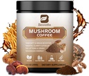 250g Paddestoelen Koffie - Leeuwen Mane Paddestoelen Poeder Instant Koffie met Leeuwen Mane, Reishi, Chaga, Cordyceps, Turkije Tail, Arabica - Paddenstoelen Koffie Blend Ondersteuning Gut, Focus, Brain Health