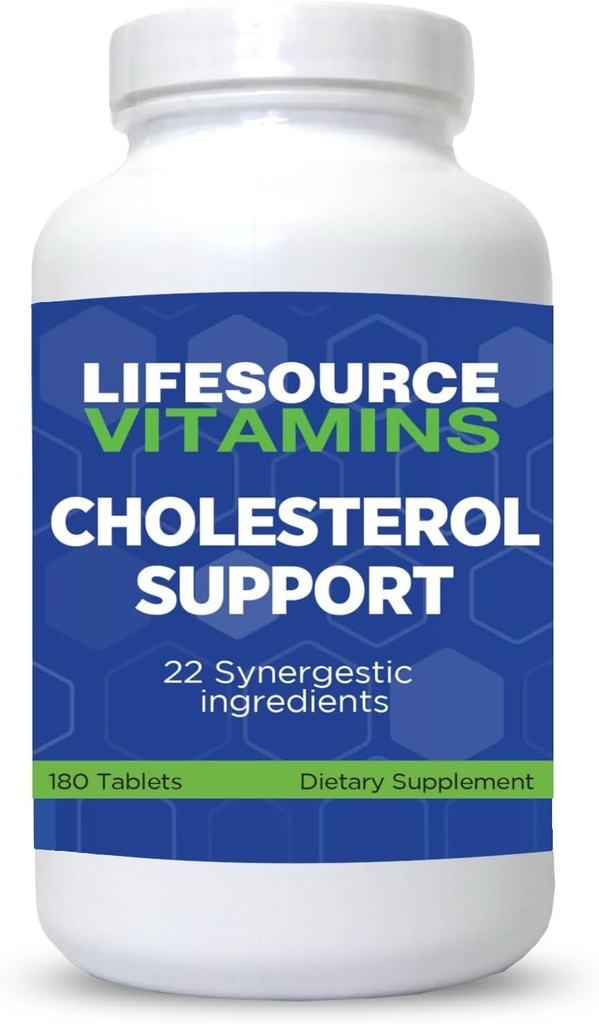 LifeSource Vitaminen Cholesterol Ondersteuning - 28 Alle natuurlijke synergistische ingrediënten - Cholesterol & triglyceride verlagende ondersteuning Dat kan verbeteren Hart- en cardiovasculaire gezondheid (180 tabletten)
