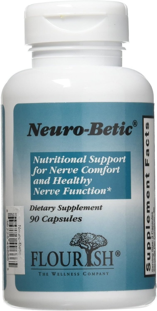 Natuurlijke voedingssupplement voor zenuwondersteuning en nerve gezondheid met Alpha Lipoïnezuur en 10 belangrijke ingrediënten, 90 capsules