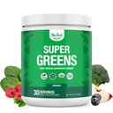 Nested Naturals Super Greens Daily Superfood Powder - Gecertificeerd USDA Organic Green Powder w/20+ Whole Foods, Spirulina Powder,Wheat & Barley Grass - Probiotica, Fiber & Enzymes - Original Flavour, 30