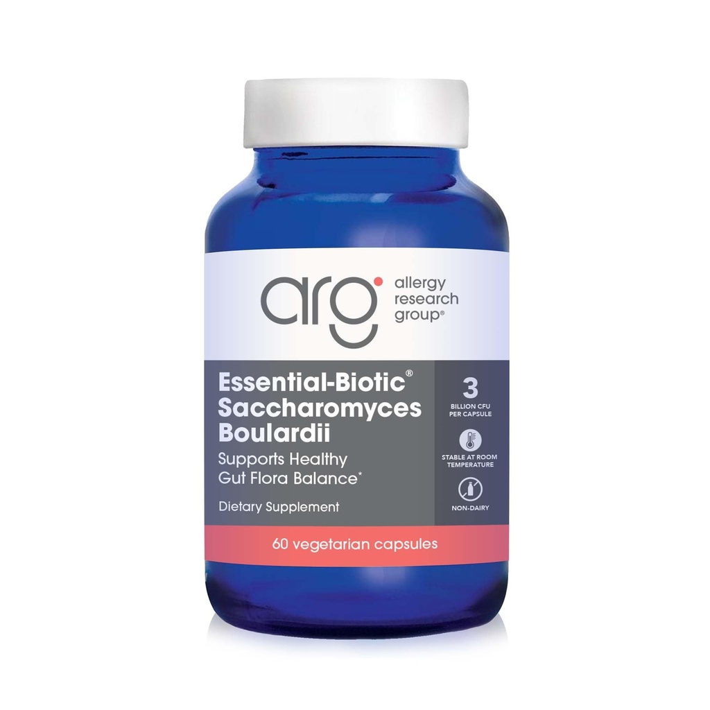Allergie Research Group Essential-Biotic Saccharomyces Boulardii 450mg Probiotic Supplement - S. Boulardii Probiotic Gist, Friendly Bacteria Establishment, GI Tract Support - 60 Tellen