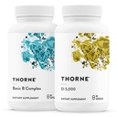 THORNE - Basic B Complex (60 capsules) & Vitamine D-5000 (60 capsules) Bundel - Ondersteunt Cellular Energy Production, Brain Health & Healthy Bones - Gluten, Zuivel & sojavrij
