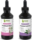 Betere slaapbundel - Maxx Herb Passie Bloem Extract + Valeriaan Wortel Extract - voor ontspanning en stress management, alcoholvrije - (1 Elke) 4 Oz fles (60 porties)