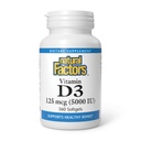 Natuurlijke factoren, vitamine D3 5000 IE (125 mcg), ondersteunt sterke botten, spieren en immuunfunctie, 360 Softgels