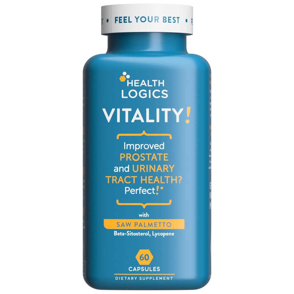 Health Logics Vitality! Prostaat Gezondheid Formule-met Saw Palmetto, Phytosterolen, Lycopeen, Pompoen, Stinging Nettle-Supports Prostaat en Urinaire Gezondheid