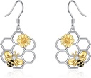 LUHE bijen oorbellen voor vrouwen 925 Sterling Silver Bumble oorbellen met honingraat honingbij sieraden bengelen geschenken voor vrouwen
