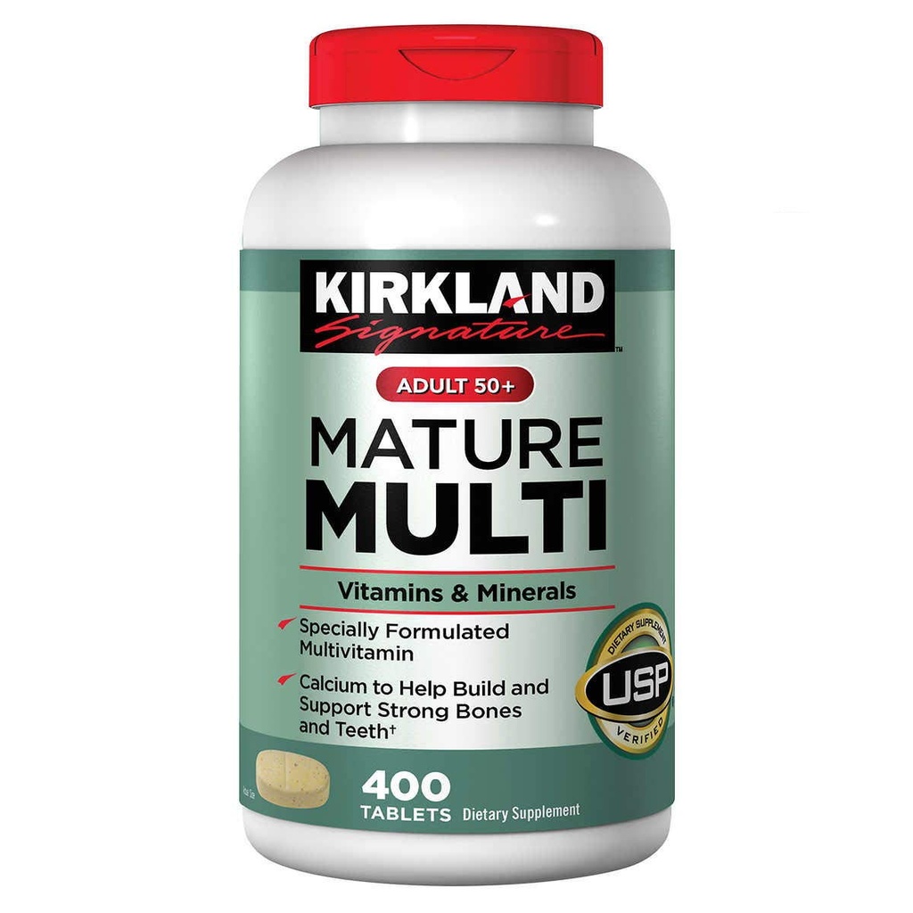 KIRKLAND Signature Adult 50+ Multi Vitamins & Minerals, 400 Tablets (2 Pack)