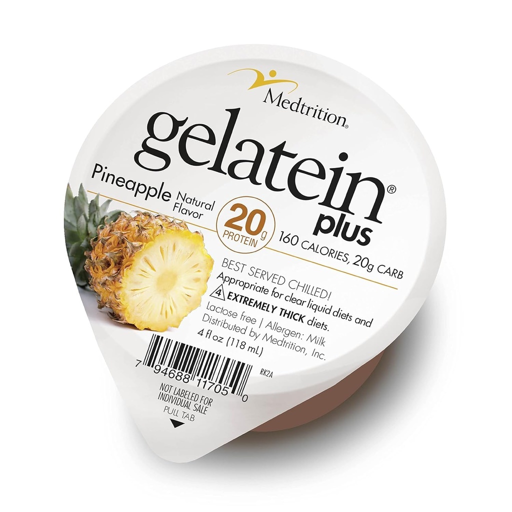 GelaTein Plus Ananas: 20 gram eiwit. Ideaal voor Clear Liquid Diets, slikken Moeilijkheden, Dialyse en Oncologie. Geweldige pre of post-workout snack. (36 Pack) ...