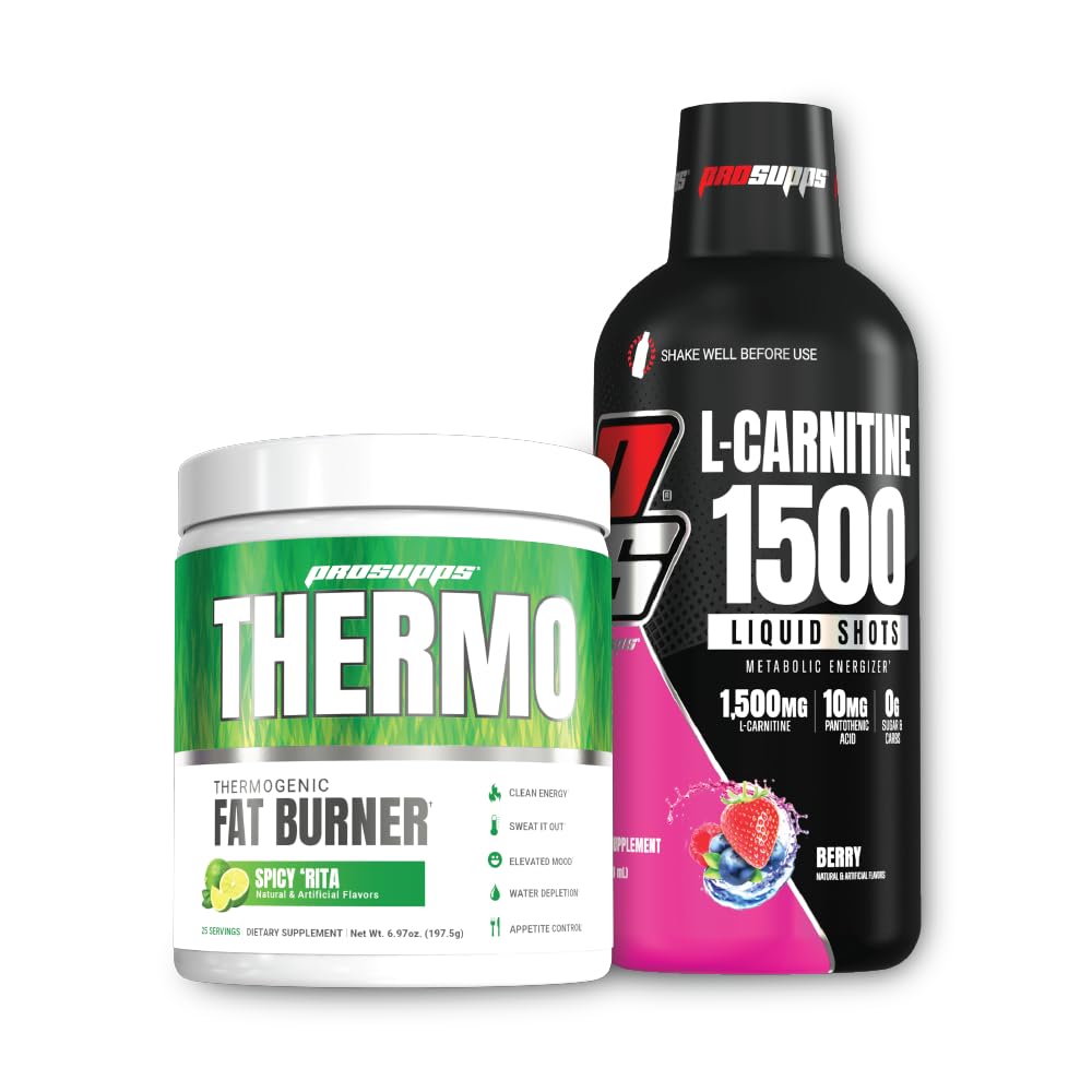 PROSUPPS Thermovetverbranding Thermogenic Powder Spicy Rita en 1500 L-Carnitine Berry - Weight Management and Pre Workout - Energie, Mood, Appetite Control -