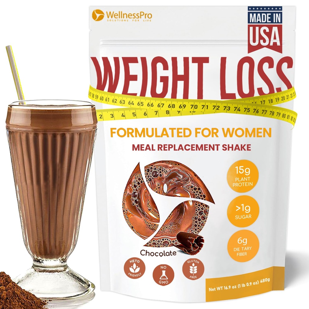 Maaltijden vervangende Shake voor vrouwen met chocoladesmaak, Keto vriendelijk, Kosher Proteïnepoeder, Pre & Probiotica voor gemakkelijke spijsvertering, Geen Sucralose inbegrepen, 16,9 Oz