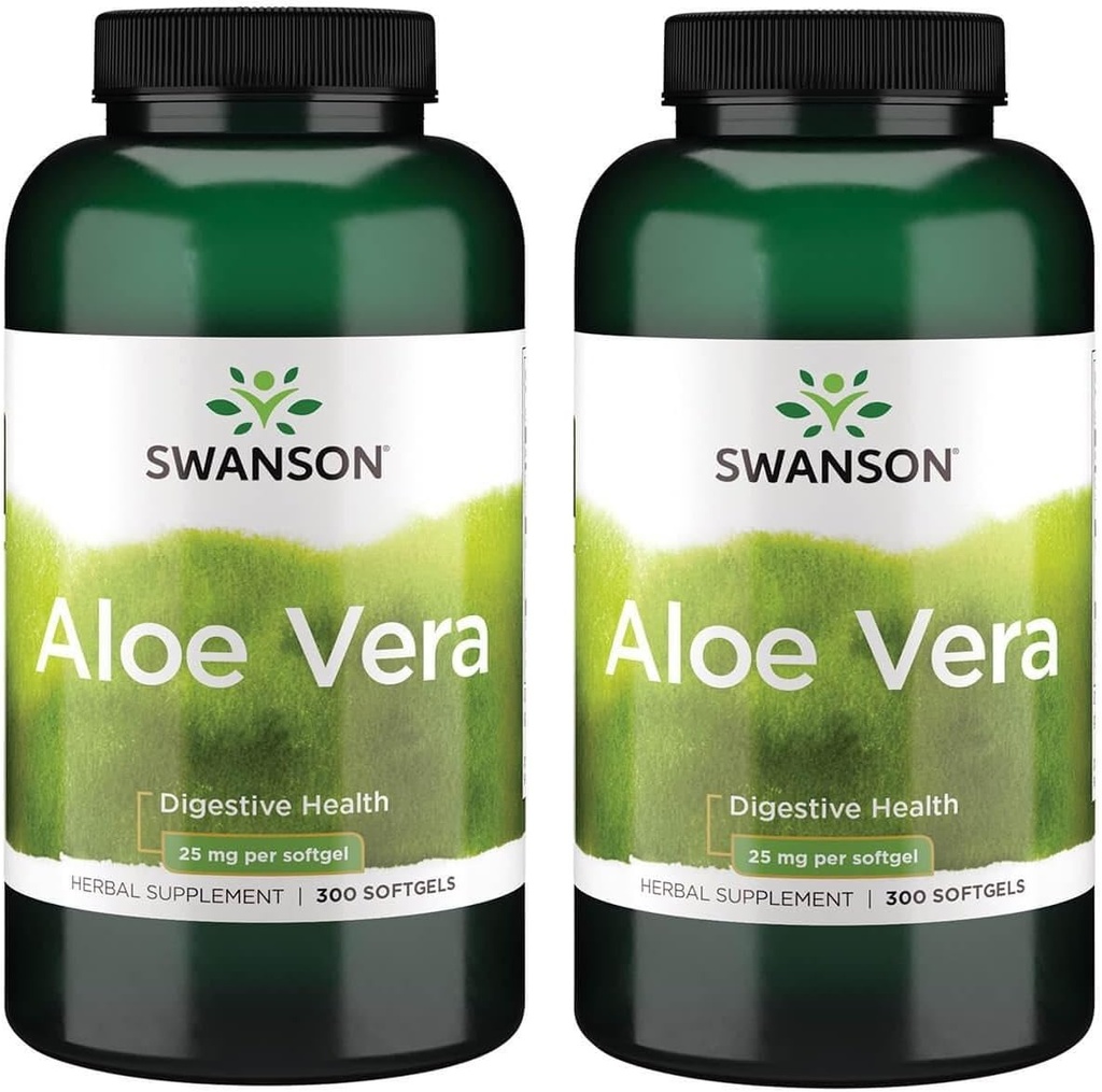 Swanson Aloë Vera 25 Milligrammen 300 Sgels (2 Pack)