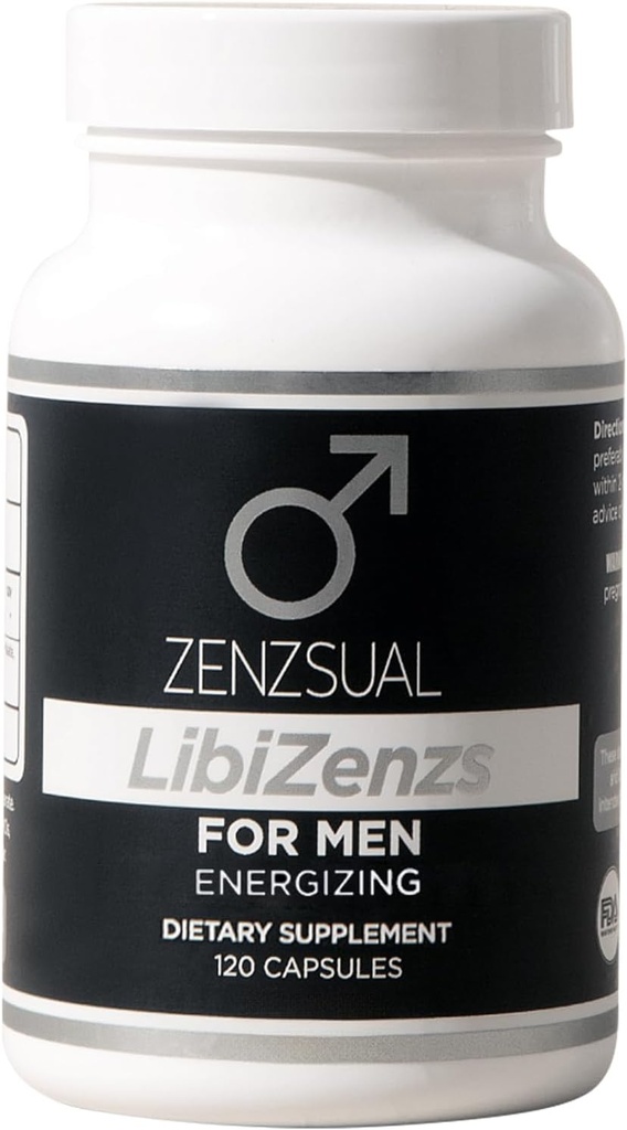 ZENZSUAL LibiZenzs Mannen - Natuurlijke Dieetsupplement Blend met Ginseng, Maca Root, Ashwagandha - Verhoogt Testosteron niveaus - Glutenvrij (120 capsules)