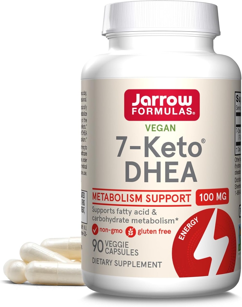 Jarrow Formules 7-Keto DHEA 100 mg - Tot 90 porties (Veggie Caps) Dieetsupplement - Koolhydraat Metabolisme Ondersteuning - Non-GMO - Glutenvrij - Veganistisch