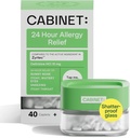 Kabinet: Allergie Relief Cetirizine 10mg voor Niet-Drowsy Relief van Gemeenschappelijke Allergie Symptomen (Refillable Glass Jar)