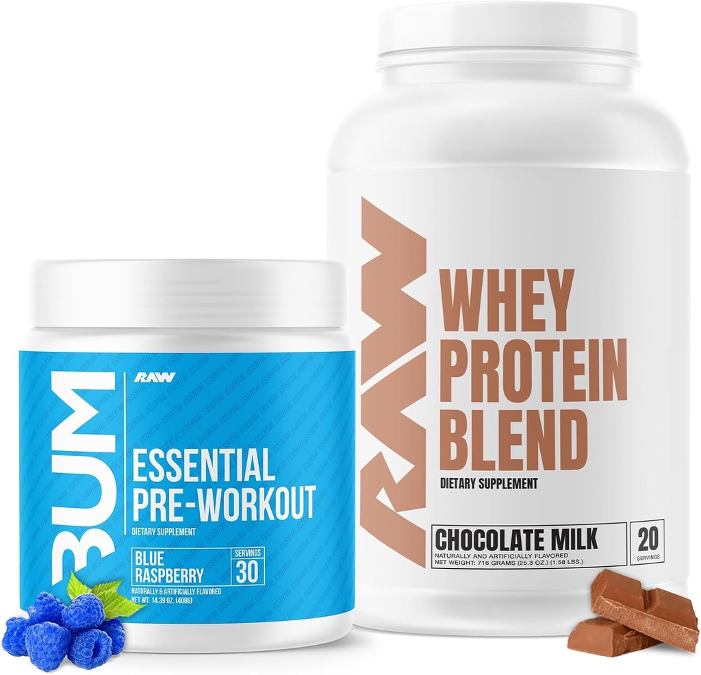 RAW Whey Proteïne Poeder en essentiële pre-workout bundel
