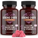 YUM-V'S Sterke Aarde Calcium, Magnesium, Vitamine D3 Gummies - Vitamine Gummies Calcium Supplement voor Sterke Bone Health Gummies - Kosher 90 Telling (Pack of 2)