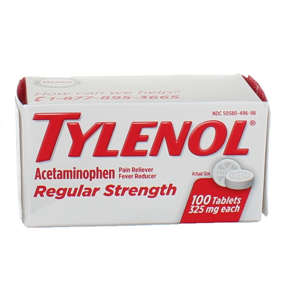 Tylenol Reg Strngth 100'S Maat 100ct Tylenol 325 Mg Regular Strength Pain Reliever