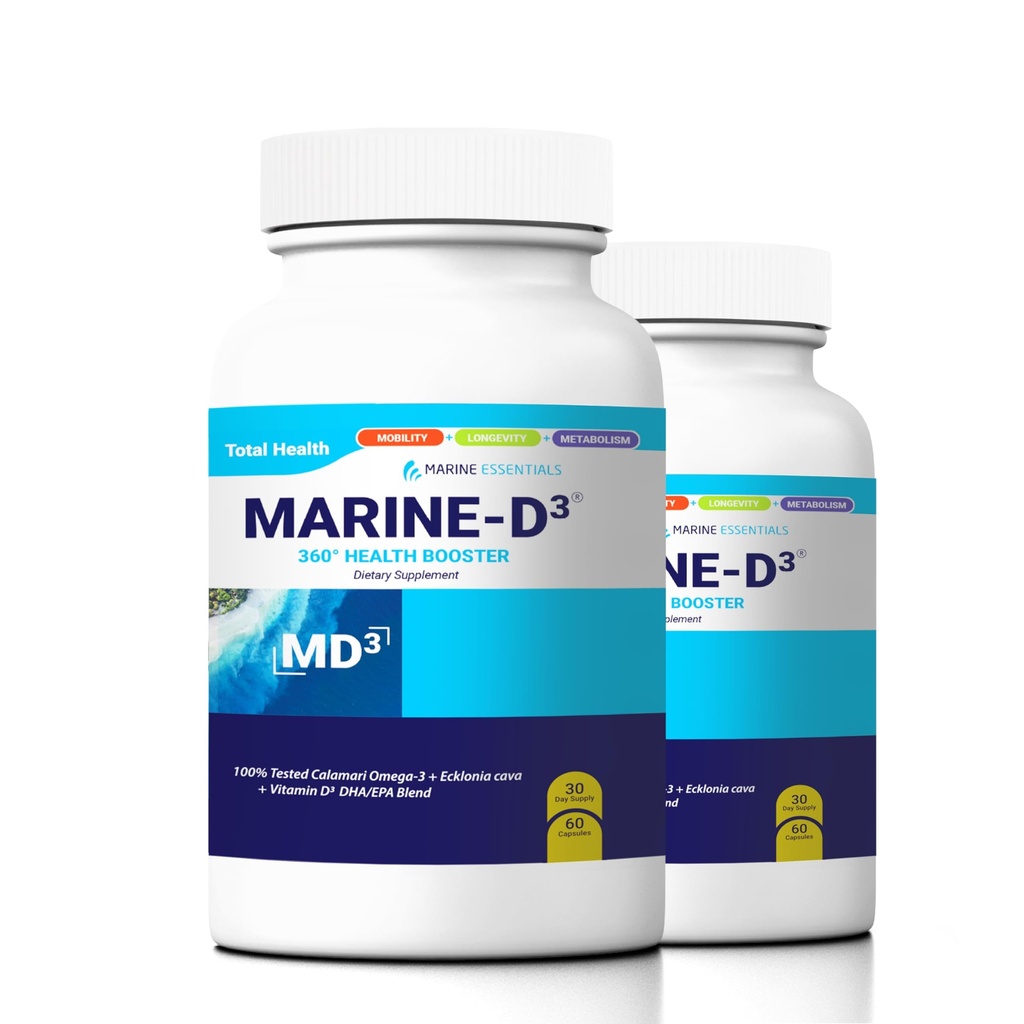 Marine Essentials- Marine D3 Omega 3 Calamari Ecklonia Cava DHA (2 flessen - 120 capsules)