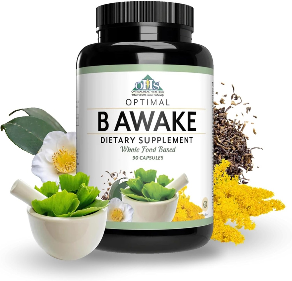Optimal Health Systems B Ontwaken Super B Vitamine/Energy Blend & Whole Foods + Enzymes & Probiotica voor absorptie 90 Capsules