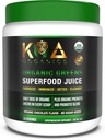 Greens Superfood Juice Powder - USDA Organic Super Greens Powder with with Spirulina, Chlorella, Matcha, Wheat Grass, Digestive Enzymes & Probiotics - Chocolate Flavor -30 Serv