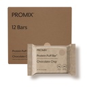 ProMix Nutrition Protein Puff Bars, 12-pack - Chocolate Chip - Marshmallow Crispy Treat - Great Proefing & Healthy On The Go Snack - High Protein & Low Calorie - Non-GMO & Free from Gluten, Soy, & Corn