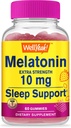 WellYeah Melatonine 10mg Gummies - 2 Maand Supply - Natural Sourced Smaak, Drug-Gummy Supplement - Gluten en Gelatine Vrij, Vegetarisch - 60 Gummies