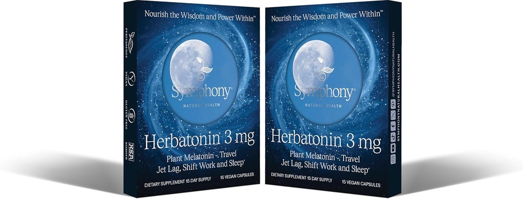 Herbatonine® 3mg - De eerste natuurlijke plant Melatonine Adult Sleep Aid, Circadian Rhythm Ondersteuning voor Jet Lag, Shift Work, Algemene Slaaploosheid - 120 Pure Vegan Capsules (120 Day Supply)