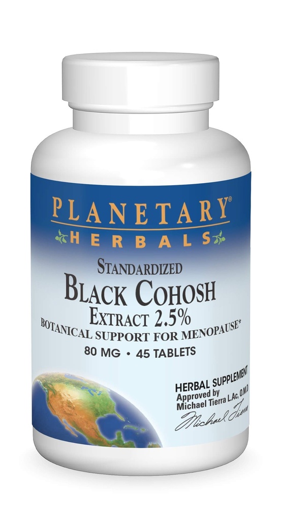 Planetaire kruiden Standaardized Black Cohosh Extract 2.5 Tabletten, 45