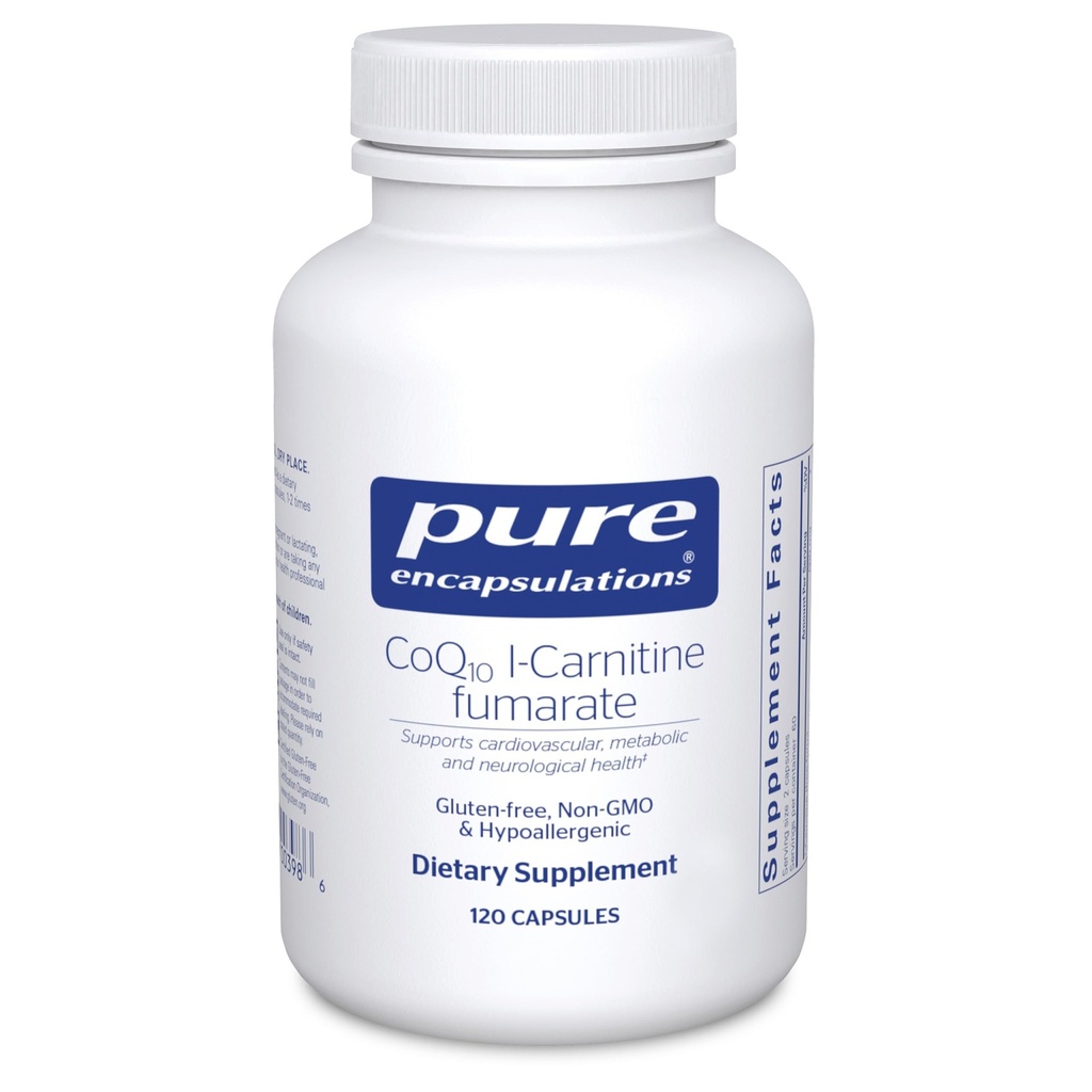 Pure Encapsulations CoQ10 l-Carnitine Fumaraat Ultra-Charged Cardiovasculair Ondersteuning
