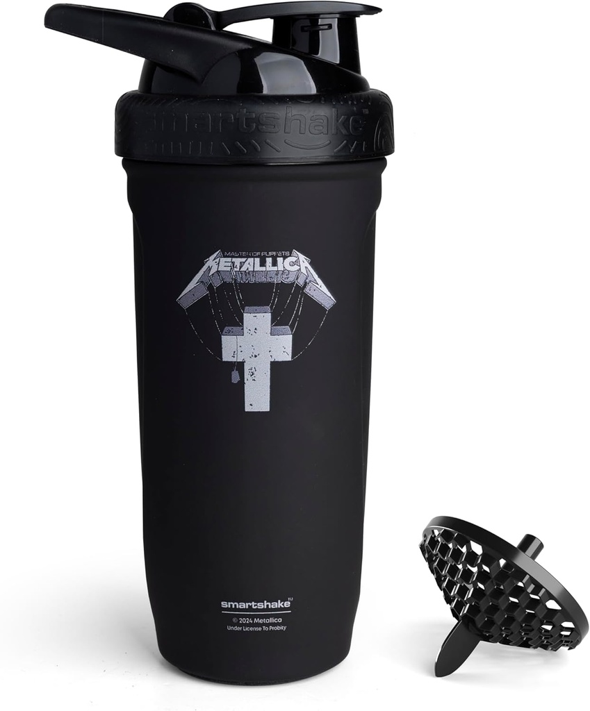Smartshake Rockband Versterk Roestvrij staal Proteïne Shaker Bottle 900 ml 