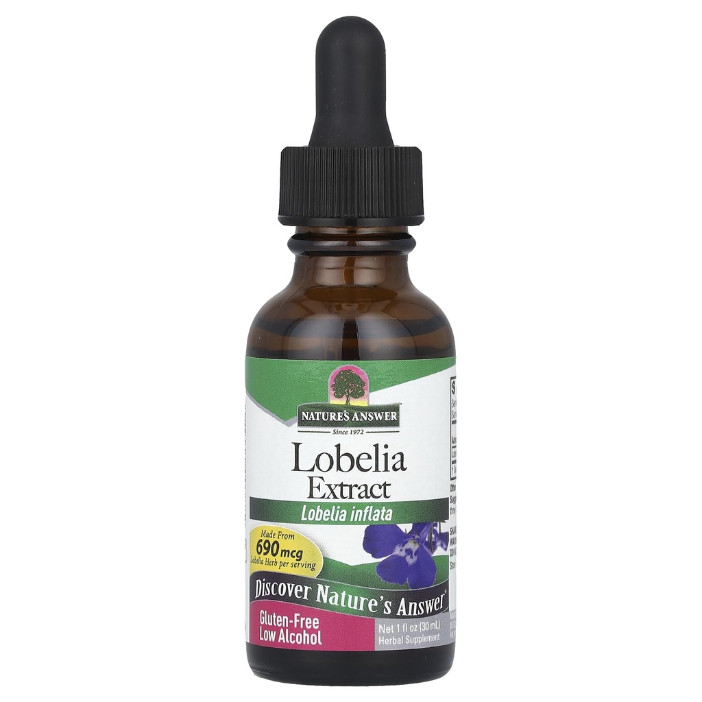 Nature?s Antwoord Lobelia Herb Lobelia Inflata - Natuurlijke kruidensupplement - Gluten Alcoholvrij - Ideaal voor Immuniteit Overall Health Welzijn ? 690mcg (1 FL Oz)