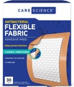 Care Science Fabric Lijmkussen Bandages, 3x4 inch Extra Large Flexible Non-Stick Strip, helpt bij het voorkomen van infectie, ademende bescherming, voor EHBO & Wound Care, 30 Tellen