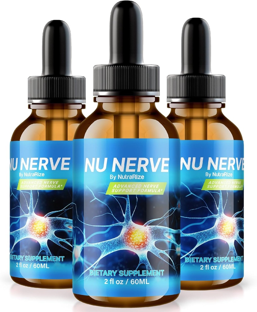 NutraRize (Pack van 3 Nu Nerve Drops, Nerve Health Support, Alle Natuurlijke Krachtige Supplement, Voedingsformule voor gezonde zenuwgroei, Officiële Bloed Liquid Drops Reviews (90 Servings)