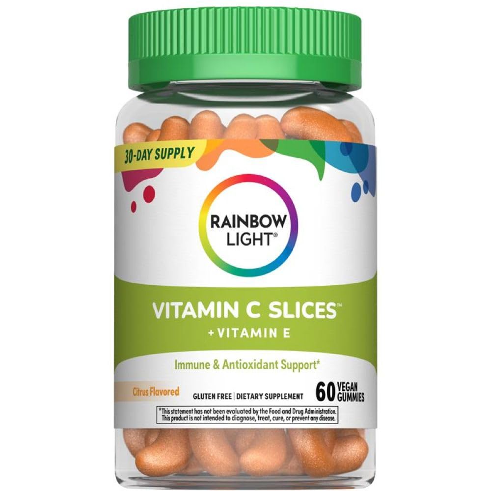 Regenboog Licht High-Potency Vitamine C Gummies, Gummy Supplement biedt antioxidant en Immuun ondersteuning, met vitamine C, Vegan en Glutenvrij, 60 Tellen