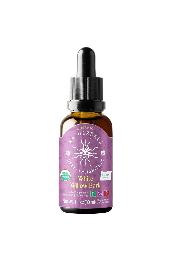 Ra Kruiden Biologische Witte Wilg Bark Liquid Extract - Ontsteking Ondersteuning - 1 fl oz