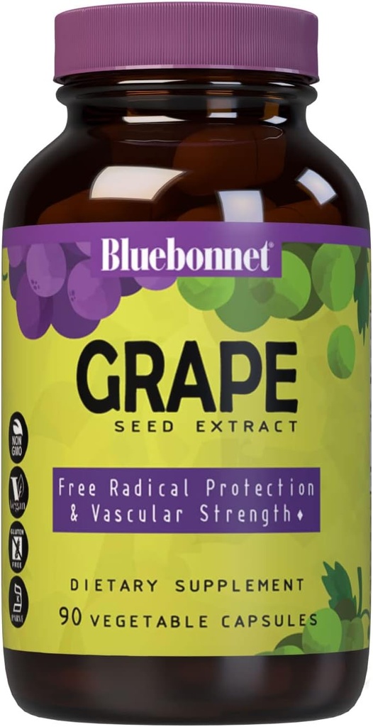 BlueBonnet Super Fruit Grape Seed Extract Supplement, 90 Tellen